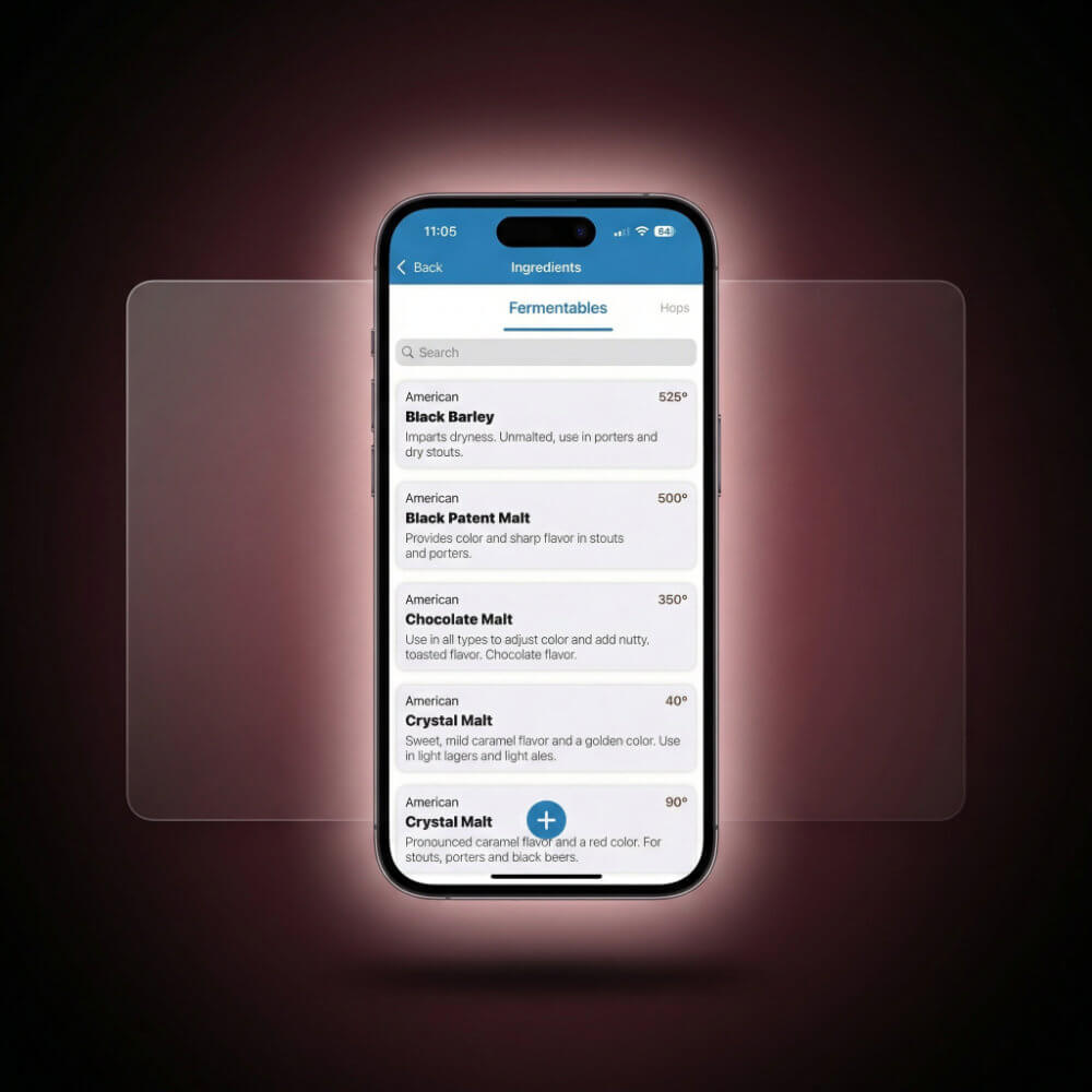 Brew Cloud ingredient editor screen